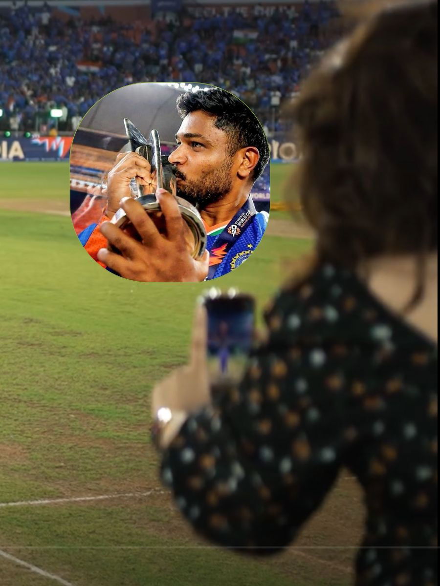 "तू खींच मेरी फोटो..." संजूसाठी बायको झाली फोटोग्राफर - Marathi News | "तू खींच मेरी फोटो..." संजूसाठी बायको झाली फोटोग्राफर | Latest Photos at Lokmat.com