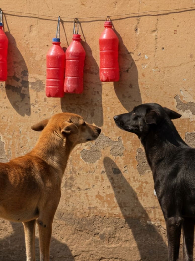 लाल रंगाच्या पाण्याला कुत्रे घाबरतात? - Marathi News | लाल रंगाच्या पाण्याला कुत्रे घाबरतात? | Latest Photos at Lokmat.com