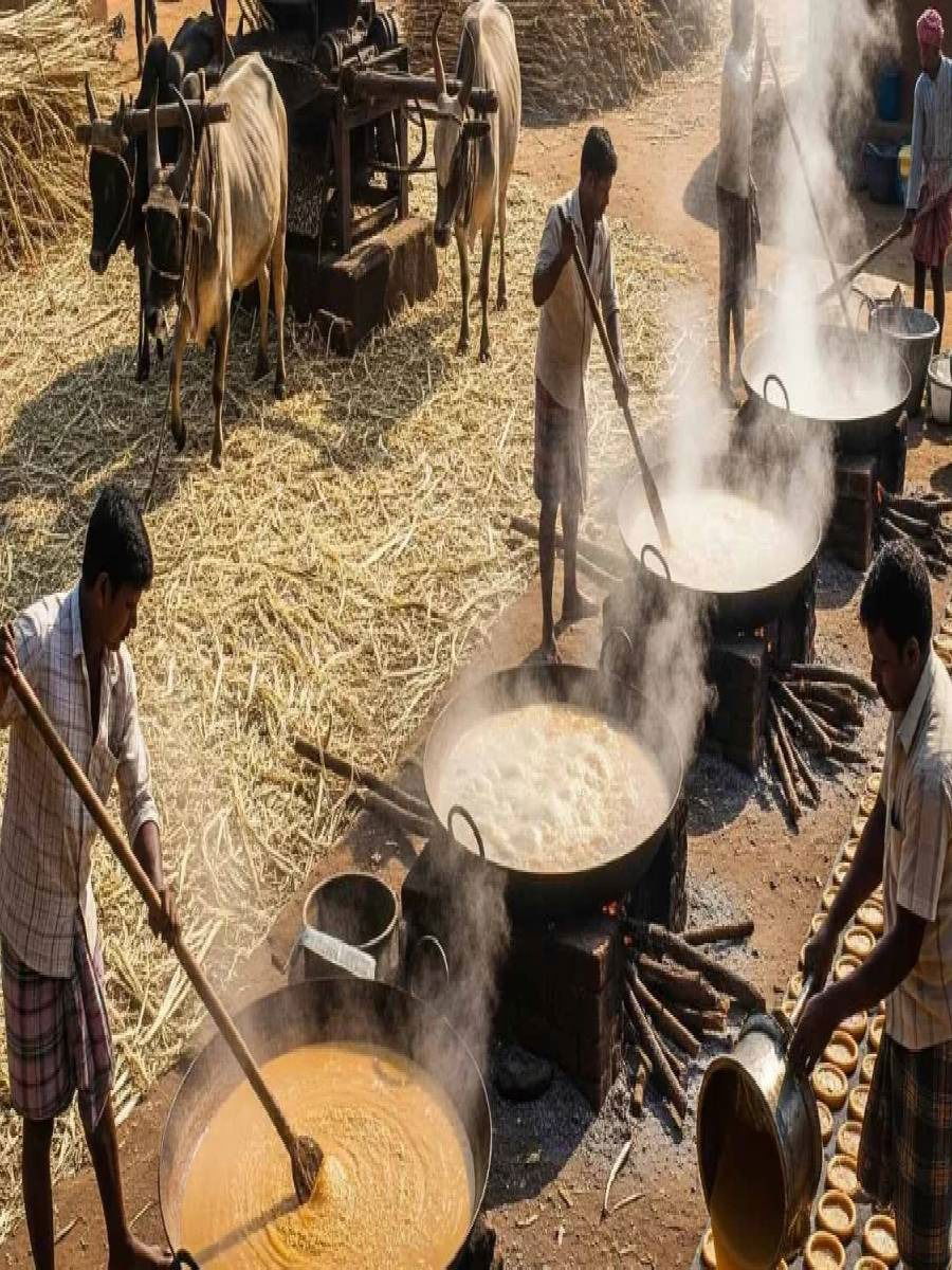 गुळ तयार कसा तयार होतो? प्रक्रिया जाणून घ्या - Marathi News | गुळ तयार कसा तयार होतो? प्रक्रिया जाणून घ्या | Latest Photos at Lokmat.com