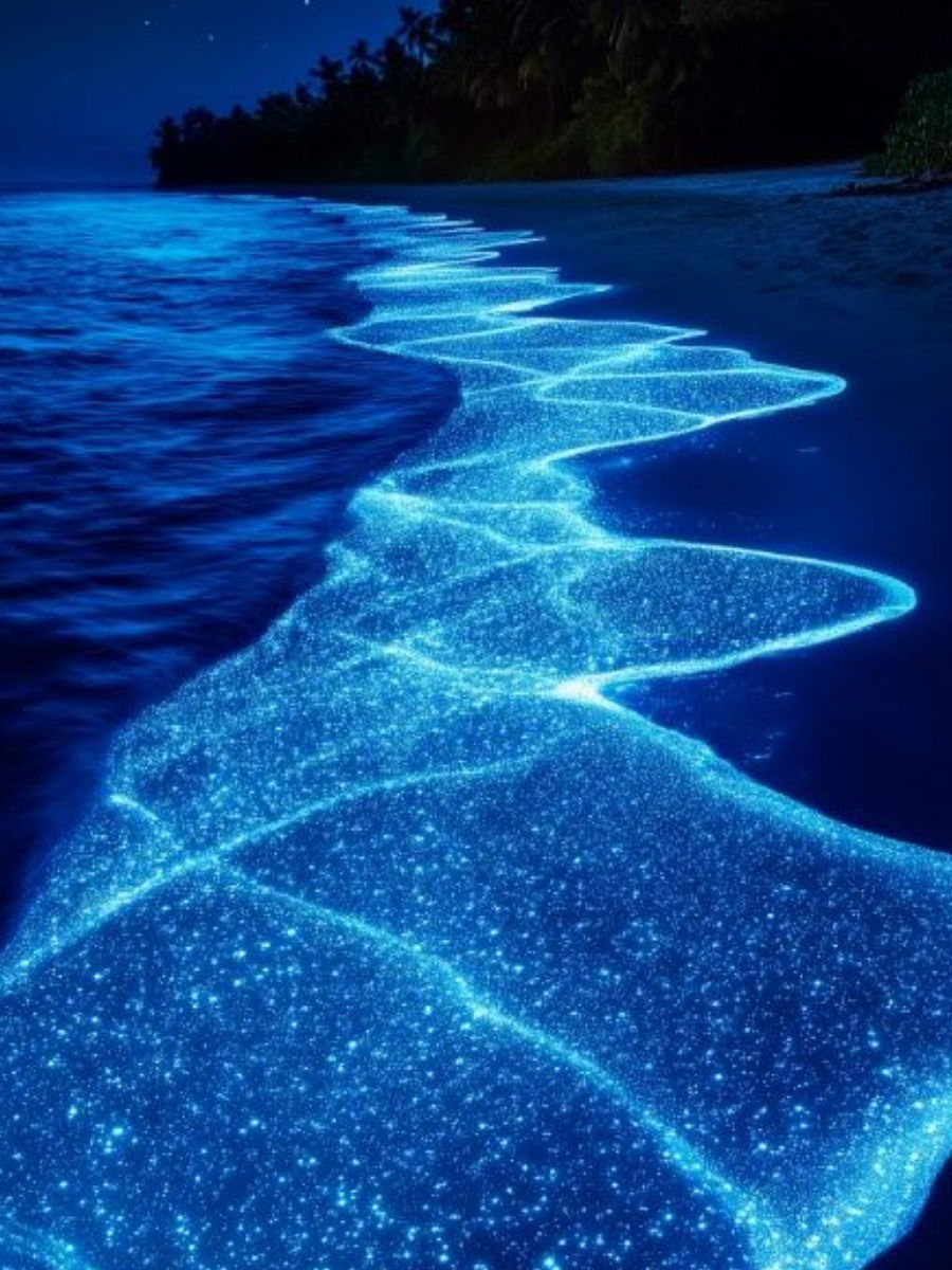 रात्रीच्या अंधारात समुद्र कसा चमकताे? - Marathi News | रात्रीच्या अंधारात समुद्र कसा चमकताे? | Latest Photos at Lokmat.com